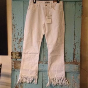 Zara white denim with fringe Size 6/38
